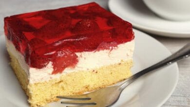 كيك الكاسترد والجيلو