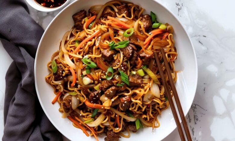 Beef chow main