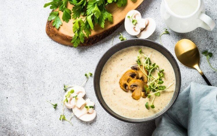 شوربة الفطر وحبة الشيا