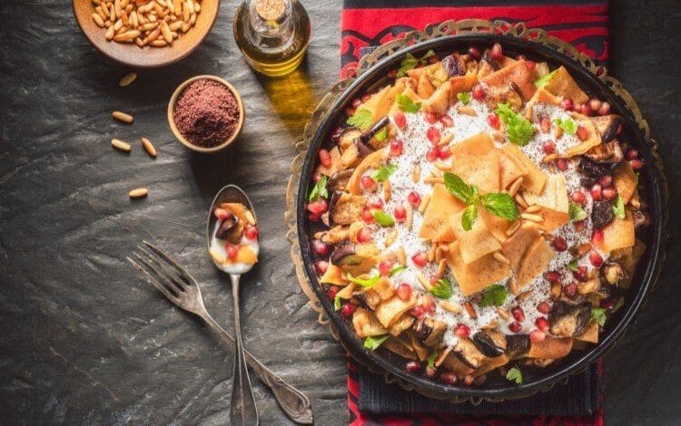 فتة الباذبجان المشوي