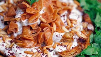 فتة الباذبجان المشوي