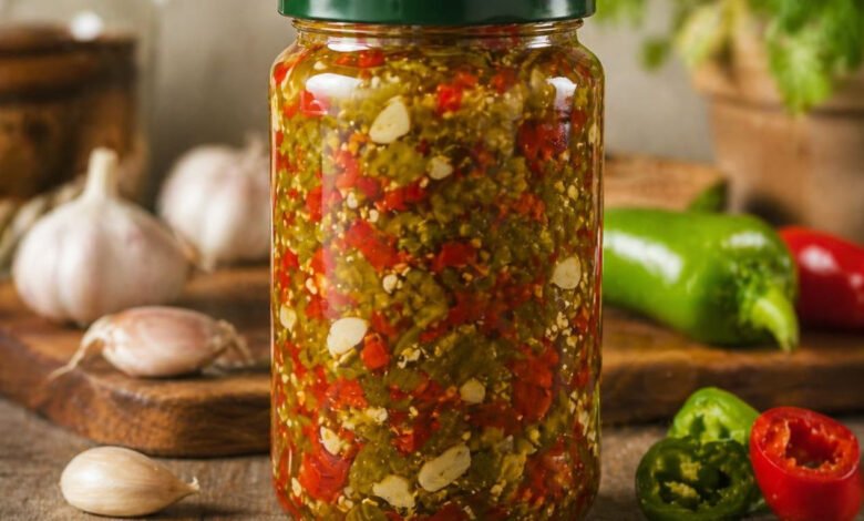 مكدوس الفليفلة بالثوم والحامض